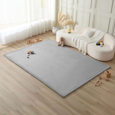 HAKUNA MATTE Mata piankowa dla dzieci Dywan do pokoju dziecięcego Coral Velvet z pianką memory 280 x 200 cm jasnoszary