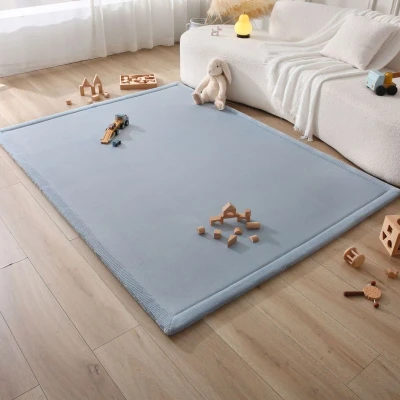 HAKUNA MATTE Mata piankowa dla dzieci Dywan do pokoju dziecięcego Coral Velvet z pianką memory 200 x 150 cm Sky Blue