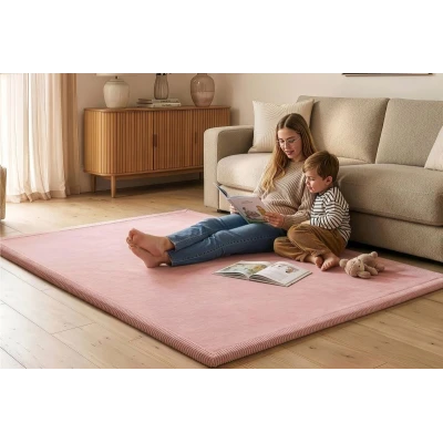 HAKUNA MATTE Mata piankowa dla dzieci Dywan do pokoju dziecięcego Coral Velvet z pianką memory 200 x 150 cm różowy