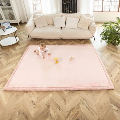 HAKUNA MATTE Mata piankowa dla dzieci Dywan do pokoju dziecięcego Coral Velvet z pianką memory 200 x 150 cm różowy