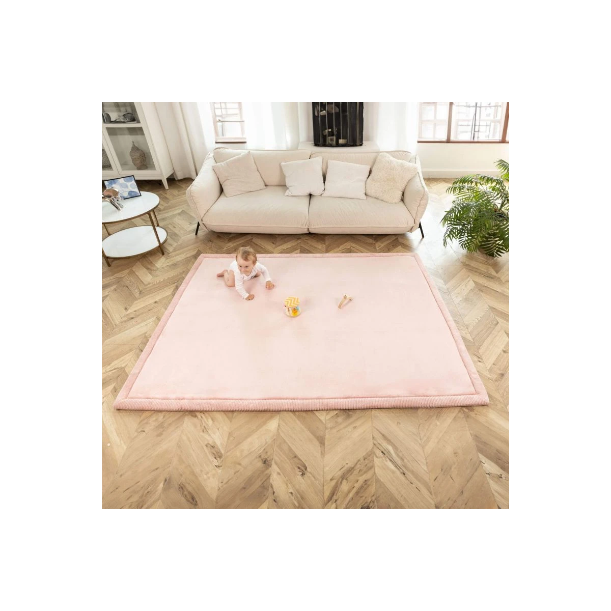 HAKUNA MATTE Mata piankowa dla dzieci Dywan do pokoju dziecięcego Coral Velvet z pianką memory 200 x 150 cm różowy