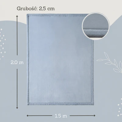 HAKUNA MATTE Mata piankowa dla dzieci Dywan do pokoju dziecięcego Coral Velvet z pianką memory 200 x 150 cm Sky Blue
