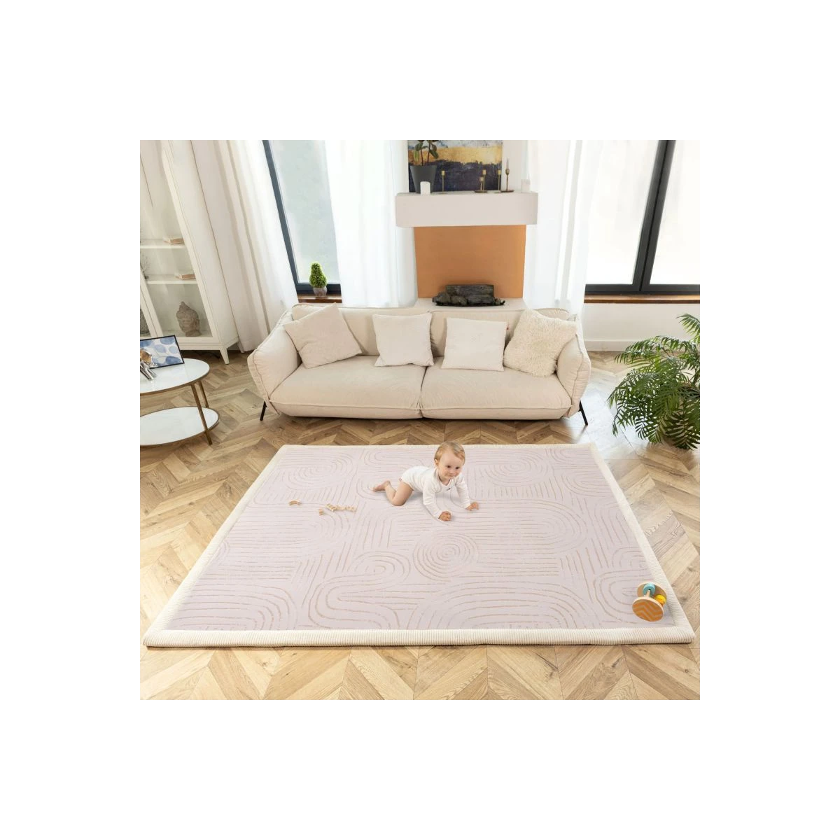 HAKUNA MATTE Mata piankowa dla dzieci Dywan do pokoju dziecięcego Coral Velvet z pianką memory 200 x 150 cm Zen Garden