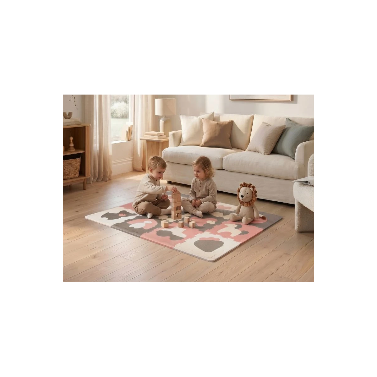 HAKUNA MATTE Puzzle na podłogę dla dzieci Mata piankowa Farma 90x120 cm