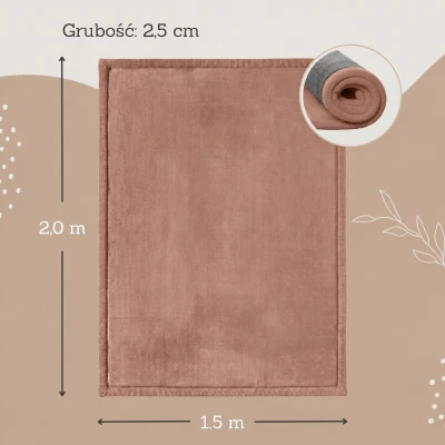 HAKUNA MATTE Mata piankowa dla dzieci Dywan do pokoju dziecięcego Coral Velvet z pianką memory 200 x 150 cm Mocha
