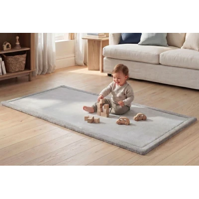 HAKUNA MATTE Mata piankowa dla dzieci Dywan do pokoju dziecięcego Coral Velvet z pianką memory 150 x 80 cm jasnoszary