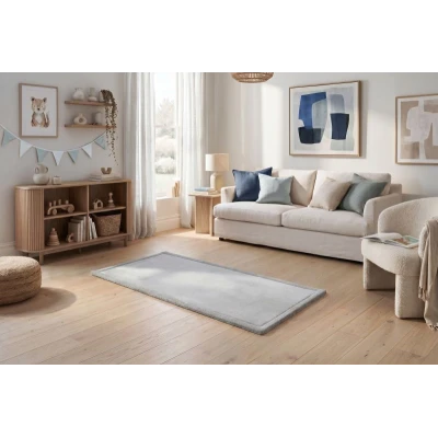 HAKUNA MATTE Mata piankowa dla dzieci Dywan do pokoju dziecięcego Coral Velvet z pianką memory 150 x 80 cm jasnoszary
