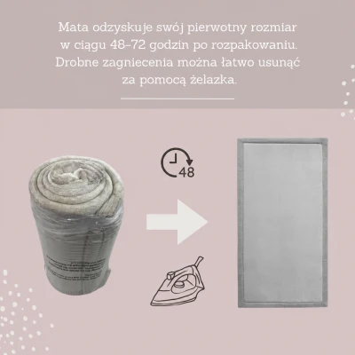 HAKUNA MATTE Mata piankowa dla dzieci Dywan do pokoju dziecięcego Coral Velvet z pianką memory 150 x 80 cm jasnoszary