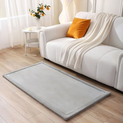 HAKUNA MATTE Mata piankowa dla dzieci Dywan do pokoju dziecięcego Coral Velvet z pianką memory 150 x 80 cm jasnoszary