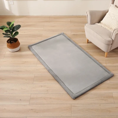 HAKUNA MATTE Mata piankowa dla dzieci Dywan do pokoju dziecięcego Coral Velvet z pianką memory 150 x 80 cm jasnoszary