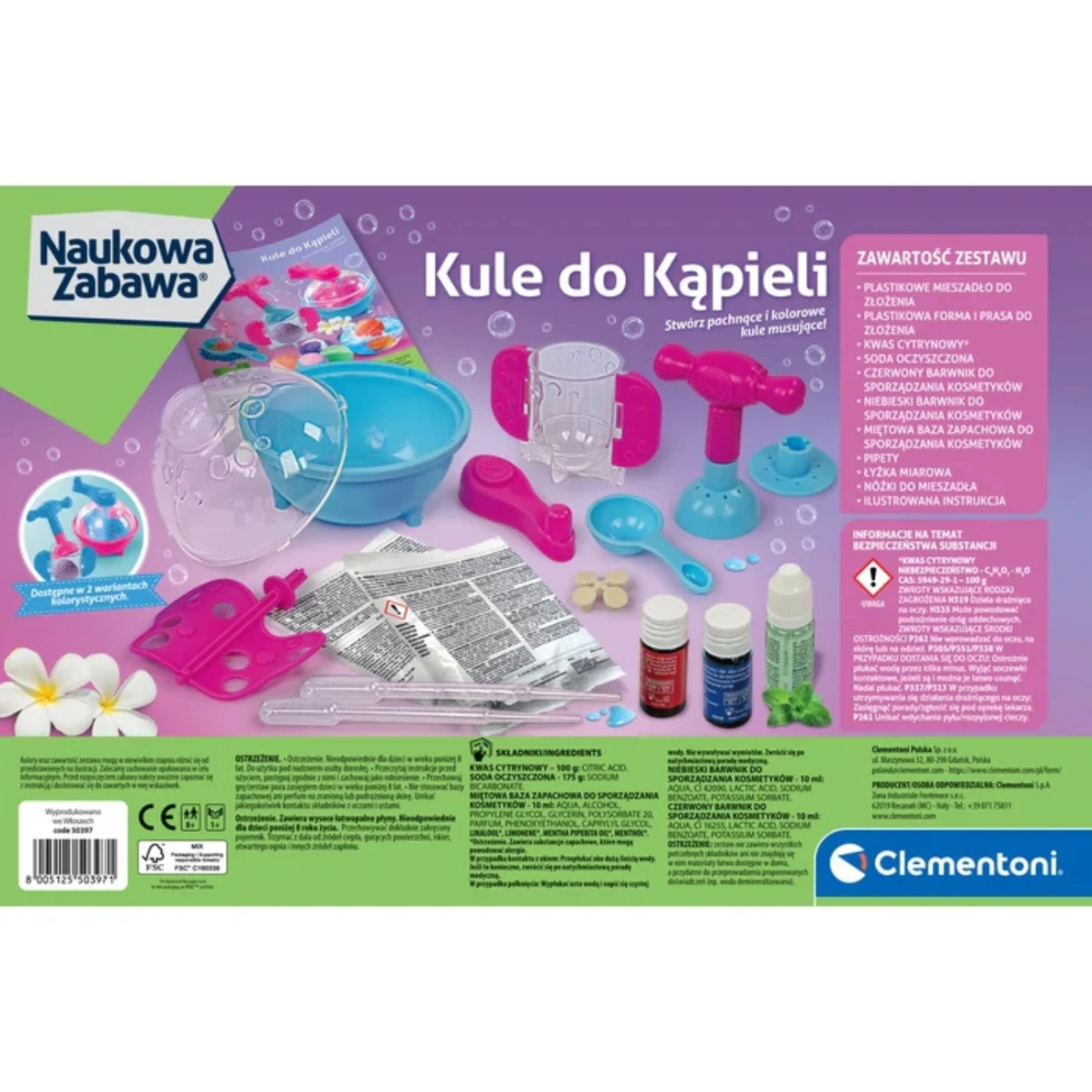 Clementoni 50397 Naukowa Zabawa Lab Kule Do Kąpieli