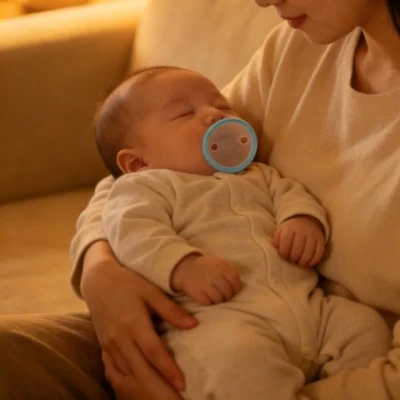Mombella Silikonowy smoczek uspokajający Grzybek Nile Blue
