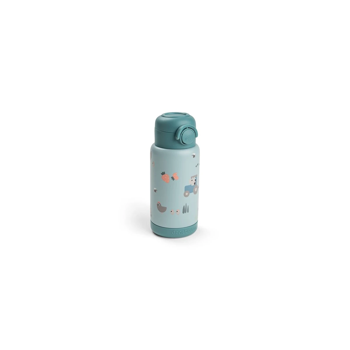 Done by Deer Butelka Termiczna ze Słomką 340ml Tiny Farm Blue