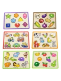 VIGA Drewniane Puzzle z Uchwytami i Półką 7 el.