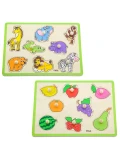 VIGA Drewniane Puzzle z Uchwytami i Półką 7 el.