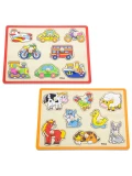 VIGA Drewniane Puzzle z Uchwytami i Półką 7 el.
