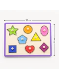 VIGA Drewniane Puzzle z Uchwytami i Półką 7 el.