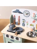 TOOKY TOY Zielona Drewniana Kuchnia z Akcesoriami