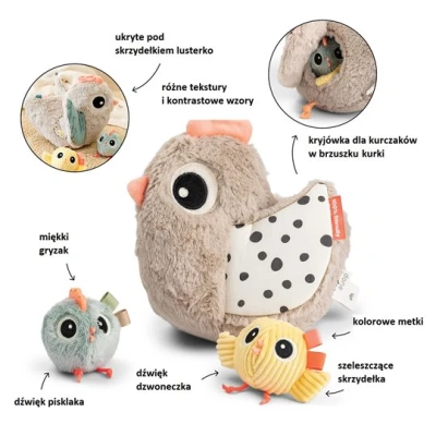 Done by Deer Zabawka Sensoryczna Kurka Clucky z Pisklętami