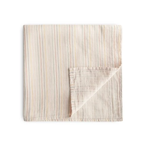 Mushie Otulacz z bawełny organicznej 120x120cm Retro Stripes