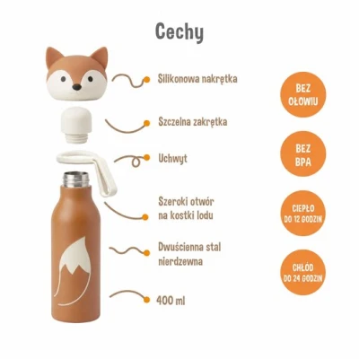 Zazu Fun Butelka termiczna Lis 400 ml