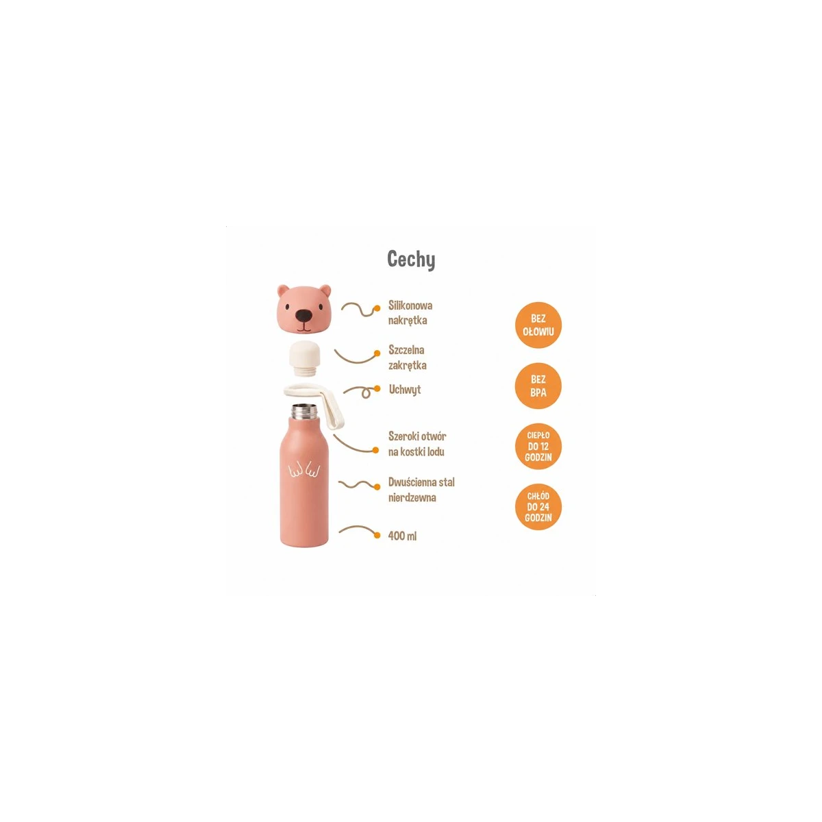 Zazu Fun Butelka termiczna Kapibara 400 ml