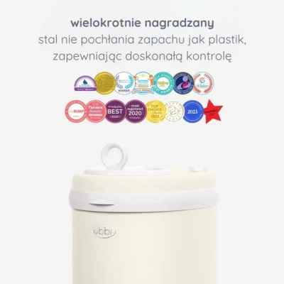 Ubbi Stalowy Kosz na Pieluchy Matte Ivory