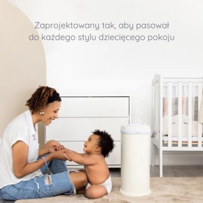 Ubbi Stalowy Kosz na Pieluchy Matte Ivory