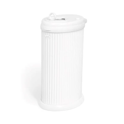 Ubbi Stalowy Kosz na Pieluchy Ryflowany White