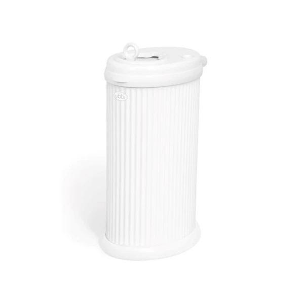 Ubbi Stalowy Kosz na Pieluchy Ryflowany White
