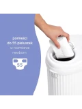 Ubbi Stalowy Kosz na Pieluchy Ryflowany White