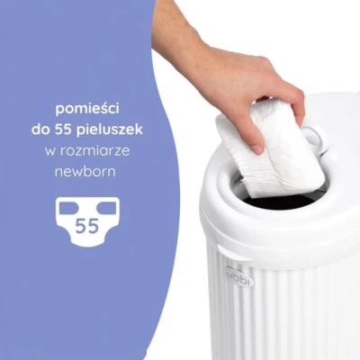 Ubbi Stalowy Kosz na Pieluchy Ryflowany White