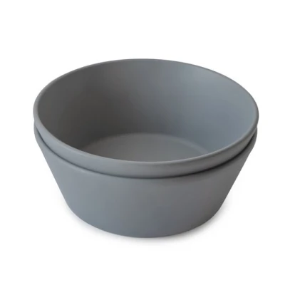 Mushie Miseczki dla dzieci okrągłe 2-pak Smoke