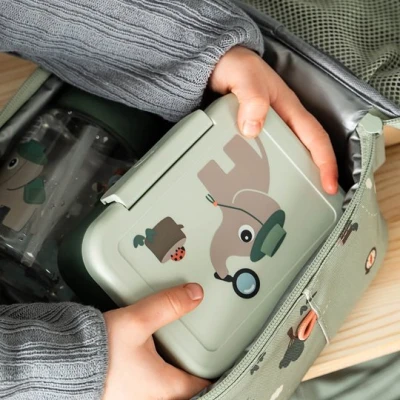 Done by Deer Lunchbox dla Dziecka z Widelczykami Tiny Trails Gree