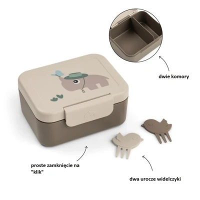 Done by Deer Lunchbox dla Dziecka z Widelczykami Tiny Trails Sand