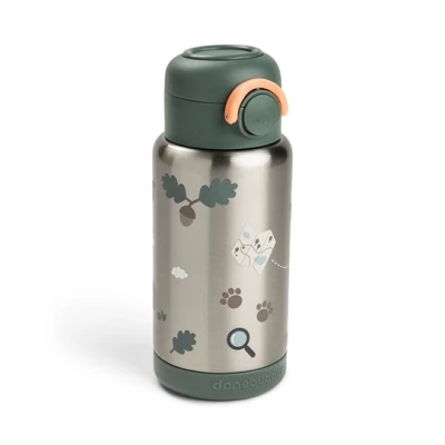 Done by Deer Butelka Termiczna ze Słomką 340ml Tiny Trails Green