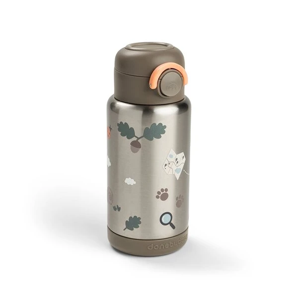 Done by Deer Butelka Termiczna ze Słomką 340ml Tiny Trails Sand