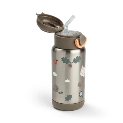 Done by Deer Butelka Termiczna ze Słomką 340ml Tiny Trails Sand