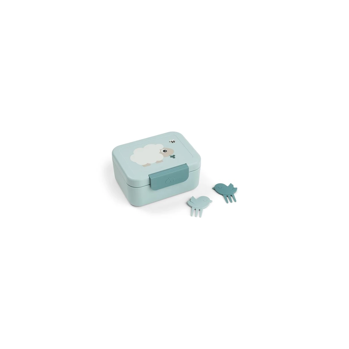 Done by Deer Lunchbox dla Dziecka z Widelczykami Tiny Farm Blue
