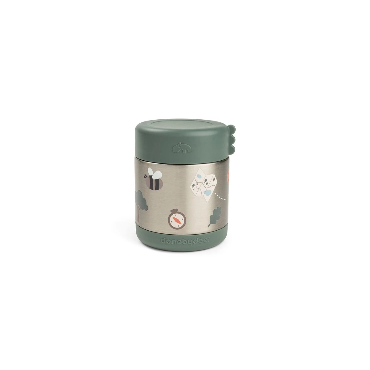 Done by Deer Termos Obiadowy dla Dziecka 300ml Tiny Trails Green