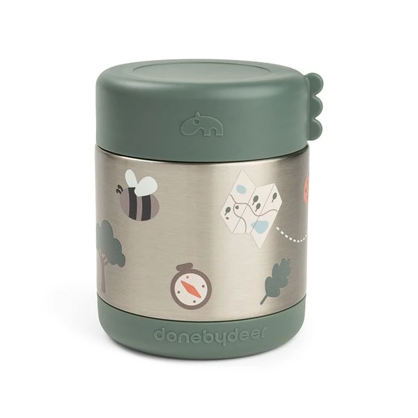 Done by Deer Termos Obiadowy dla Dziecka 300ml Tiny Trails Green