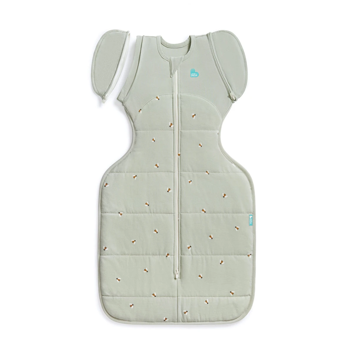 LOVE TO DREAM Otulacz przejściowy Transition Bag Rozmiar M 2.5 TOG Oliwkowy pszczółki