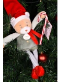 DOUDOU ET COMPAGNIE DOUDOU przytulanka chochlik świąteczny z domkiem  27 cm Farceur Cotillon