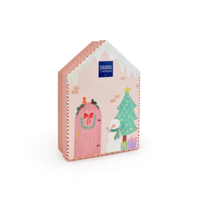 DOUDOU ET COMPAGNIE DOUDOU przytulanka chochlik świąteczny z domkiem  27 cm Farceur Cannelle