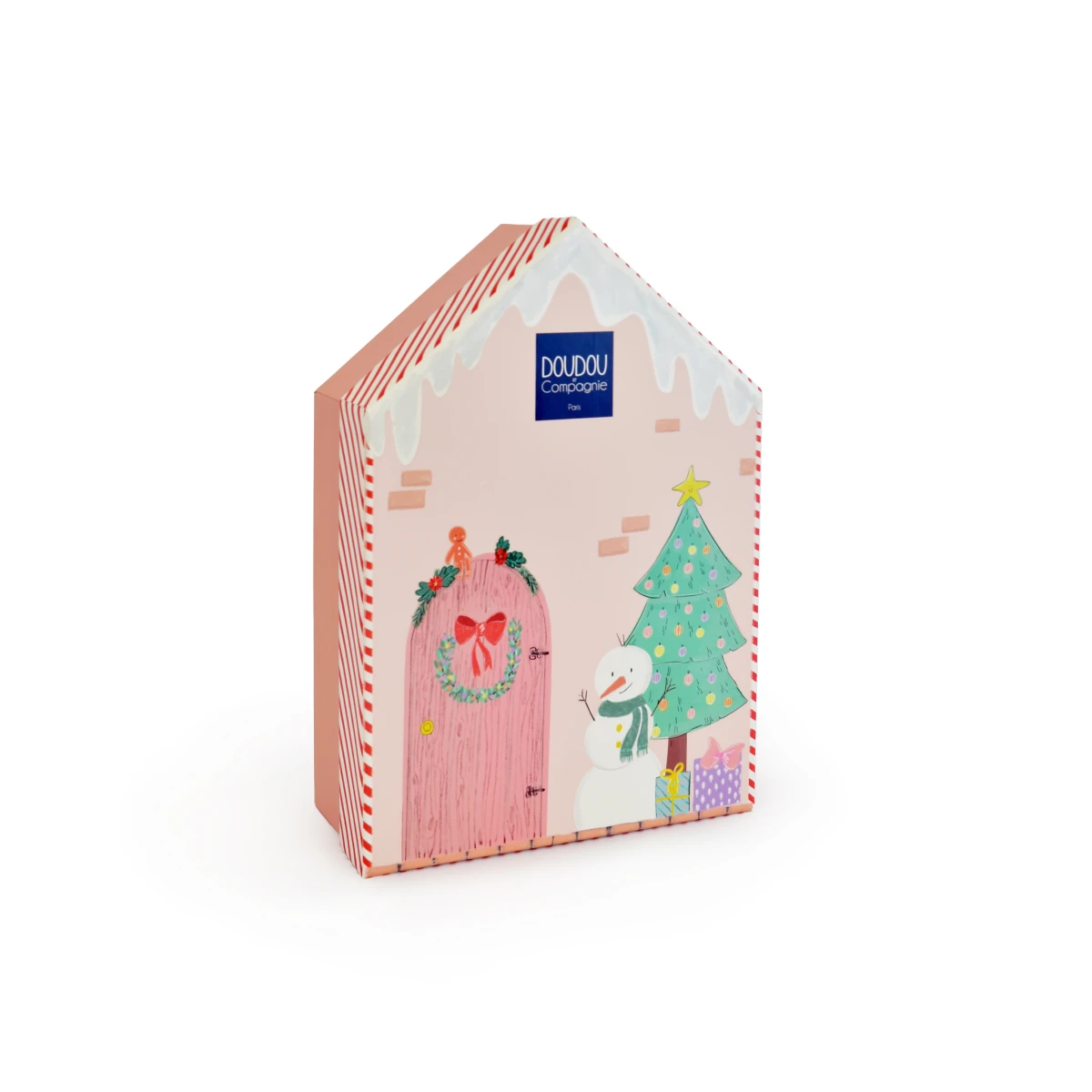 DOUDOU ET COMPAGNIE DOUDOU przytulanka chochlik świąteczny z domkiem  27 cm Farceur Cannelle