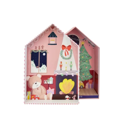 DOUDOU ET COMPAGNIE DOUDOU przytulanka chochlik świąteczny z domkiem  27 cm Farceur Cannelle
