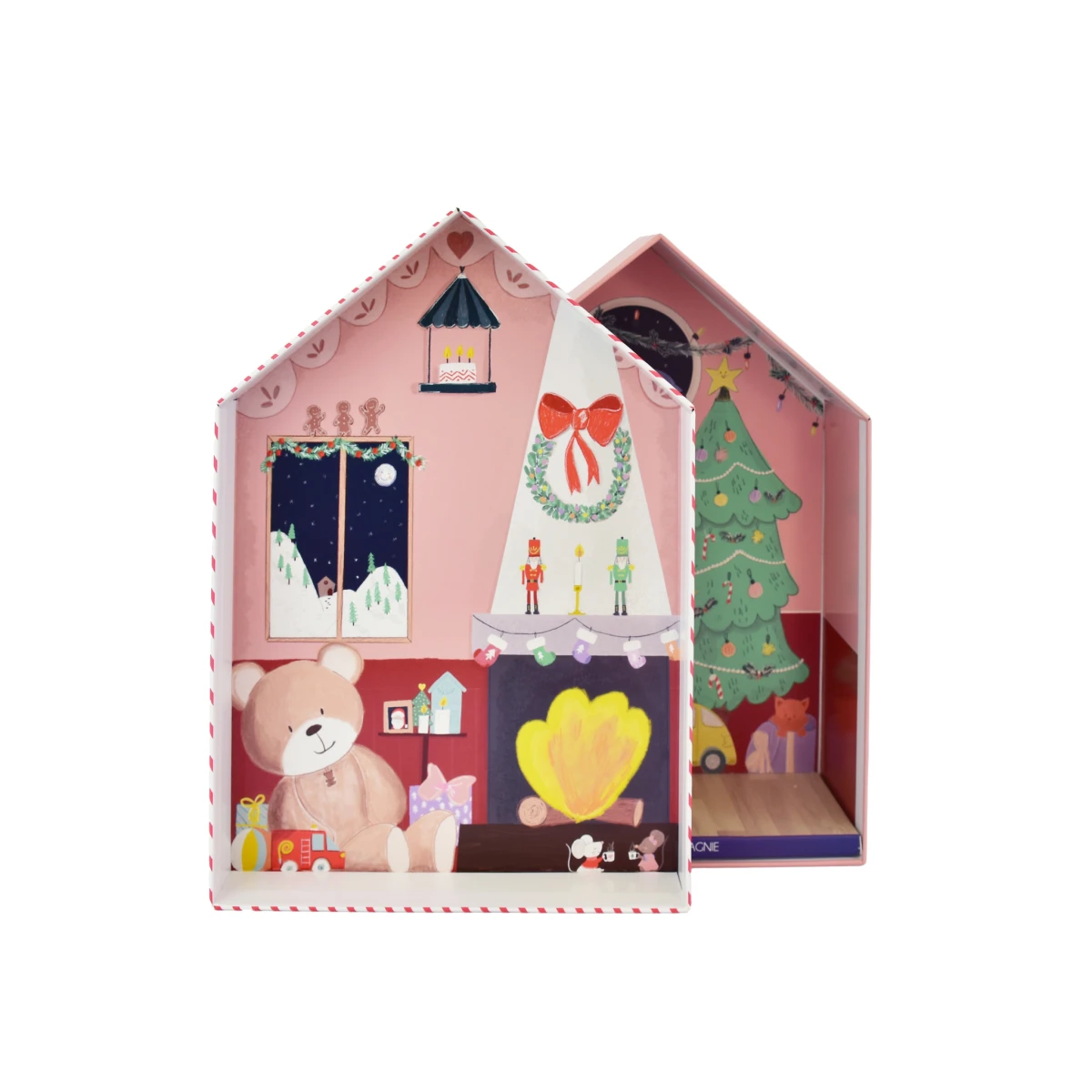 DOUDOU ET COMPAGNIE DOUDOU przytulanka chochlik świąteczny z domkiem  27 cm Farceur Cannelle