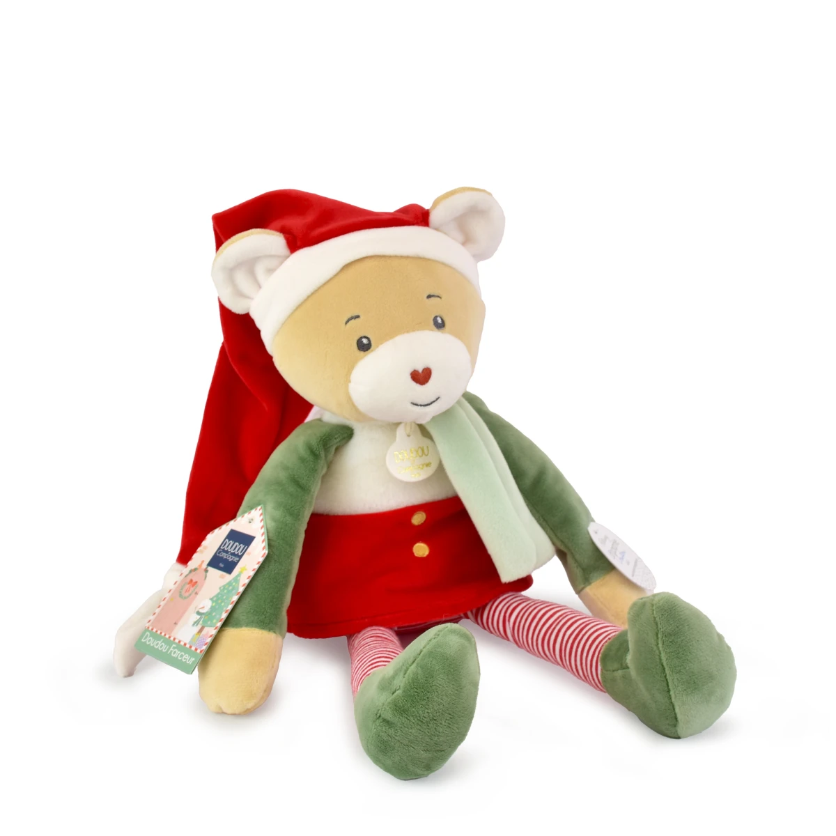 DOUDOU ET COMPAGNIE DOUDOU przytulanka chochlik świąteczny  40 cm Farceur Cannelle