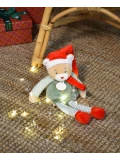 DOUDOU ET COMPAGNIE DOUDOU przytulanka chochlik świąteczny z domkiem  27 cm Farceur Cotillon