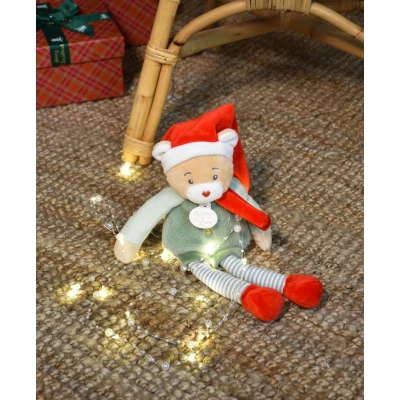 DOUDOU ET COMPAGNIE DOUDOU przytulanka chochlik świąteczny z domkiem  27 cm Farceur Cotillon
